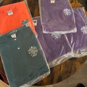 Five Cabo Graphic T-Shirts and Polos in Orange Green Purple